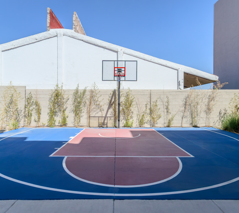 Cancha de básquet para activar la rutina
